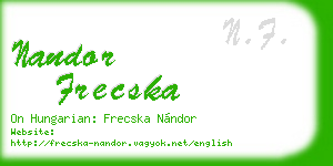 nandor frecska business card