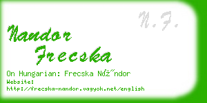 nandor frecska business card